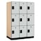 Salsbury Industries 3 Tier Designer Locker, 54"Wx76"Hx24"D, 9 Door, Gray 18-23364GRY - alternate 1